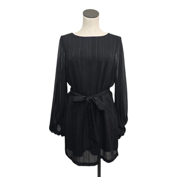 Yumi Kim Bellflower Dress in Starlight‎ Stripe Size Small Black Belted Party - Picture 1 of 11